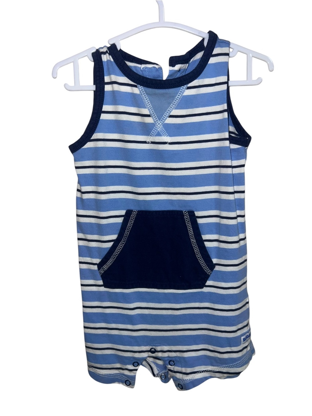 Ruggedbutts 6-12M Blue Striped Jumpsuit Romper Boys